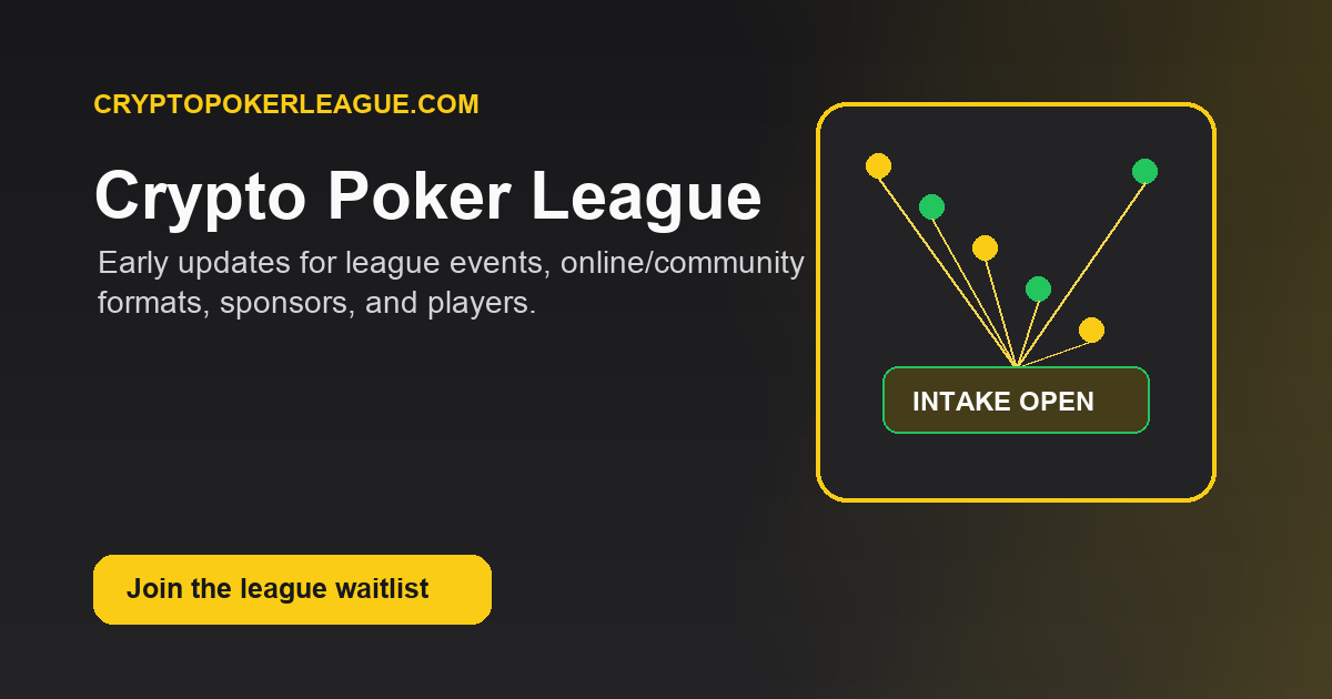 Crypto Poker League launch card